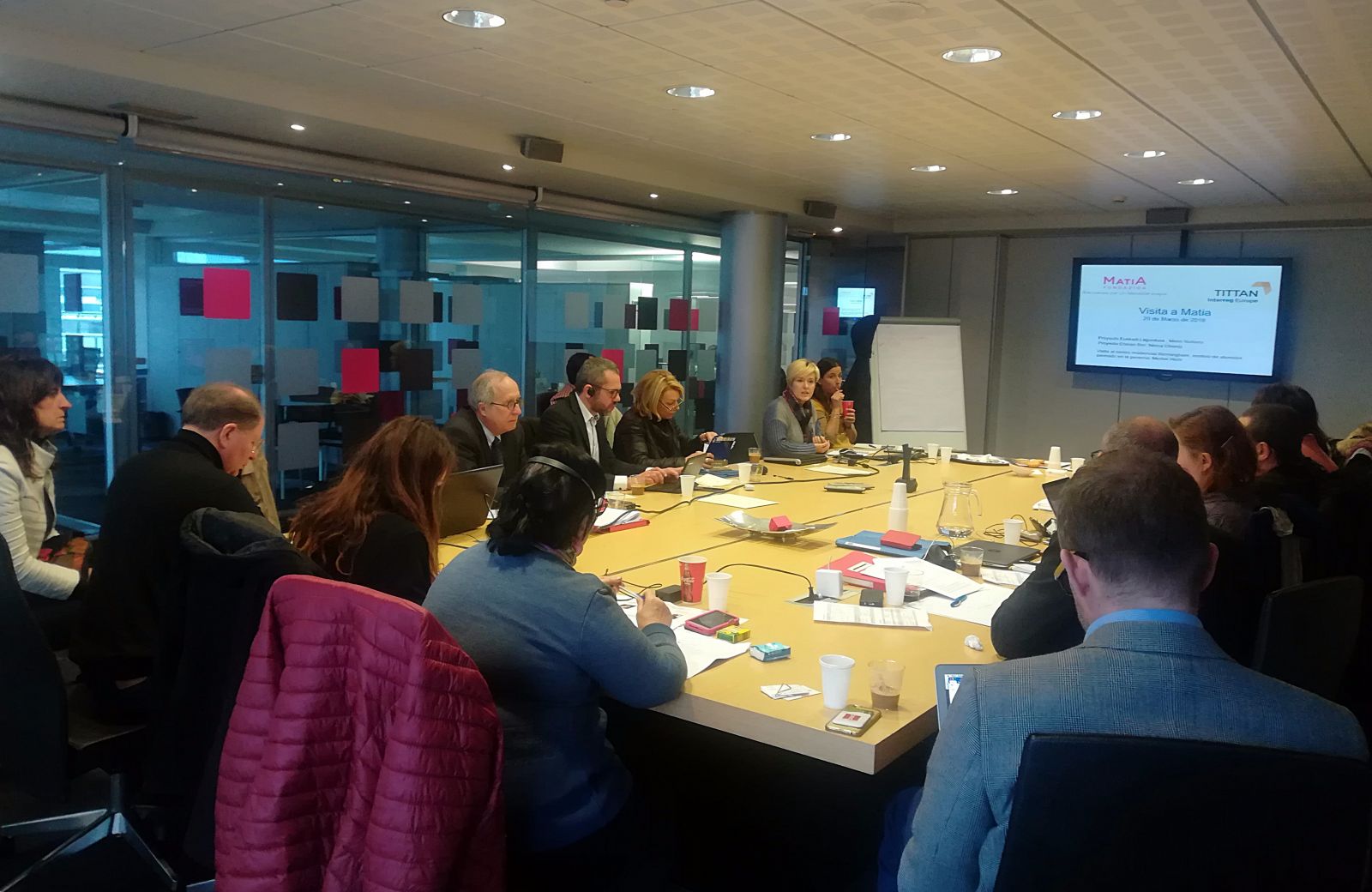 Reunión en Bermingham con personas de la delegación de Alsacia