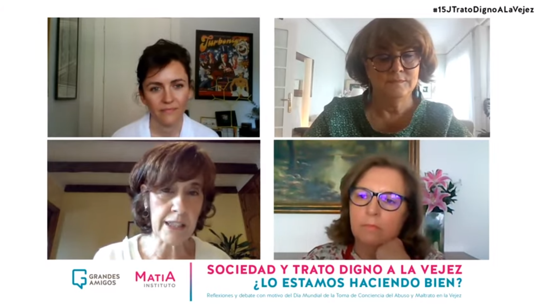 Imagen de las ponenetes durante el webinar